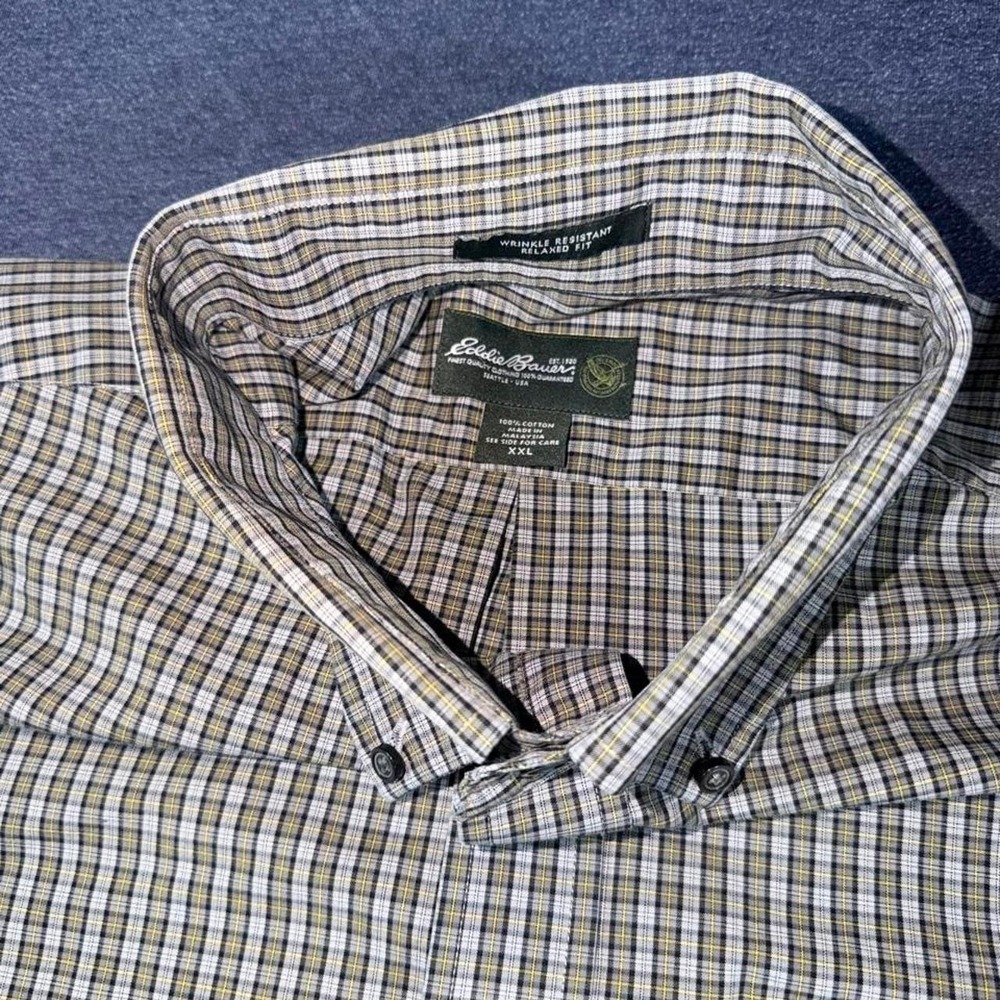 Eddie Bower Brown plaid Button up dress shirt